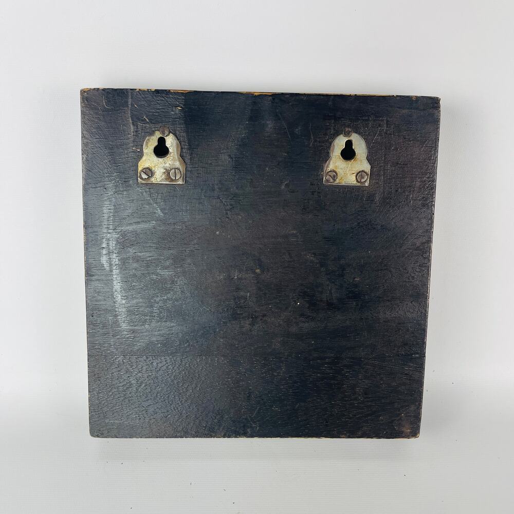 Rustic Carved Wood Dark Brown Decorative Wall Decor Square 8” - Picture 3 of 4